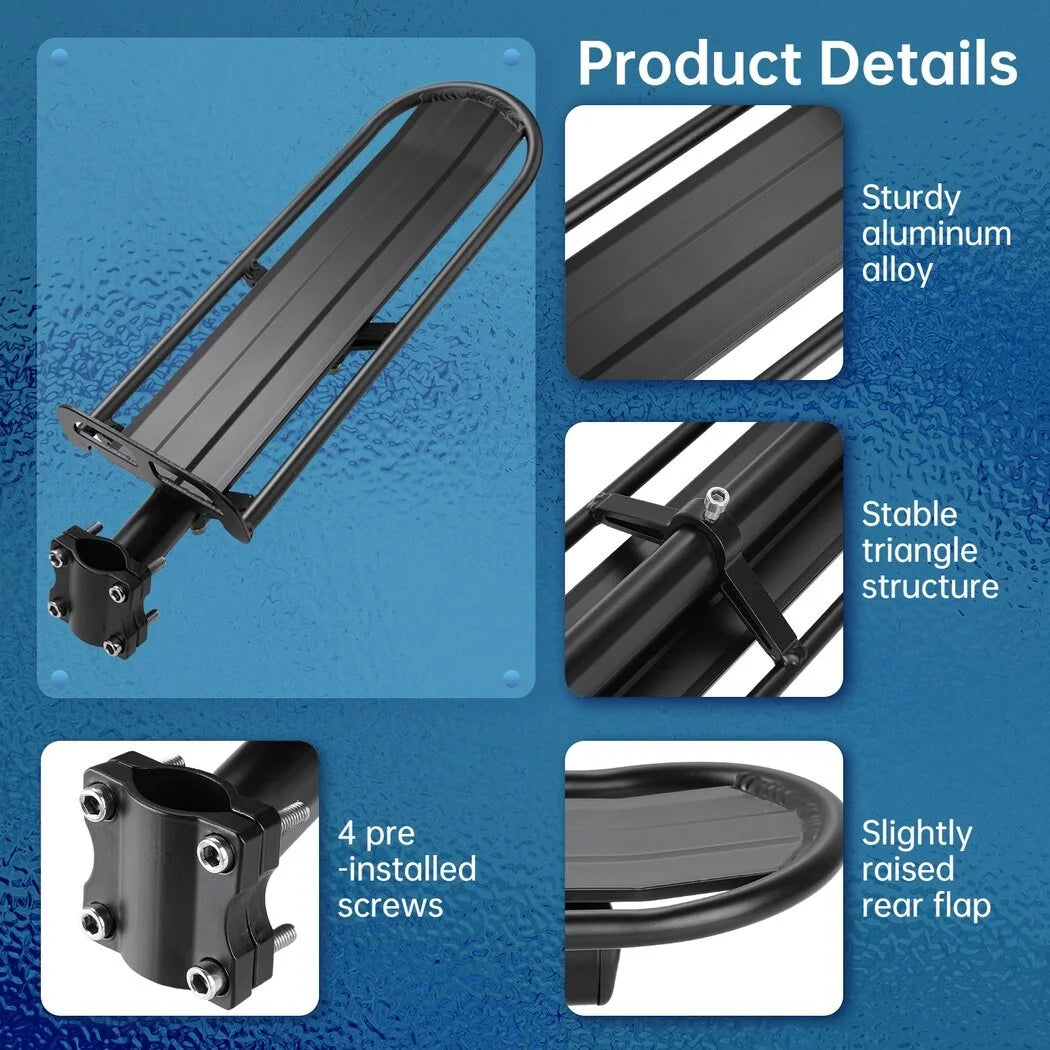 Adjustable Universal Aluminum Alloy Bicycle Pannier Rack with 10kg Load Capacity W50249