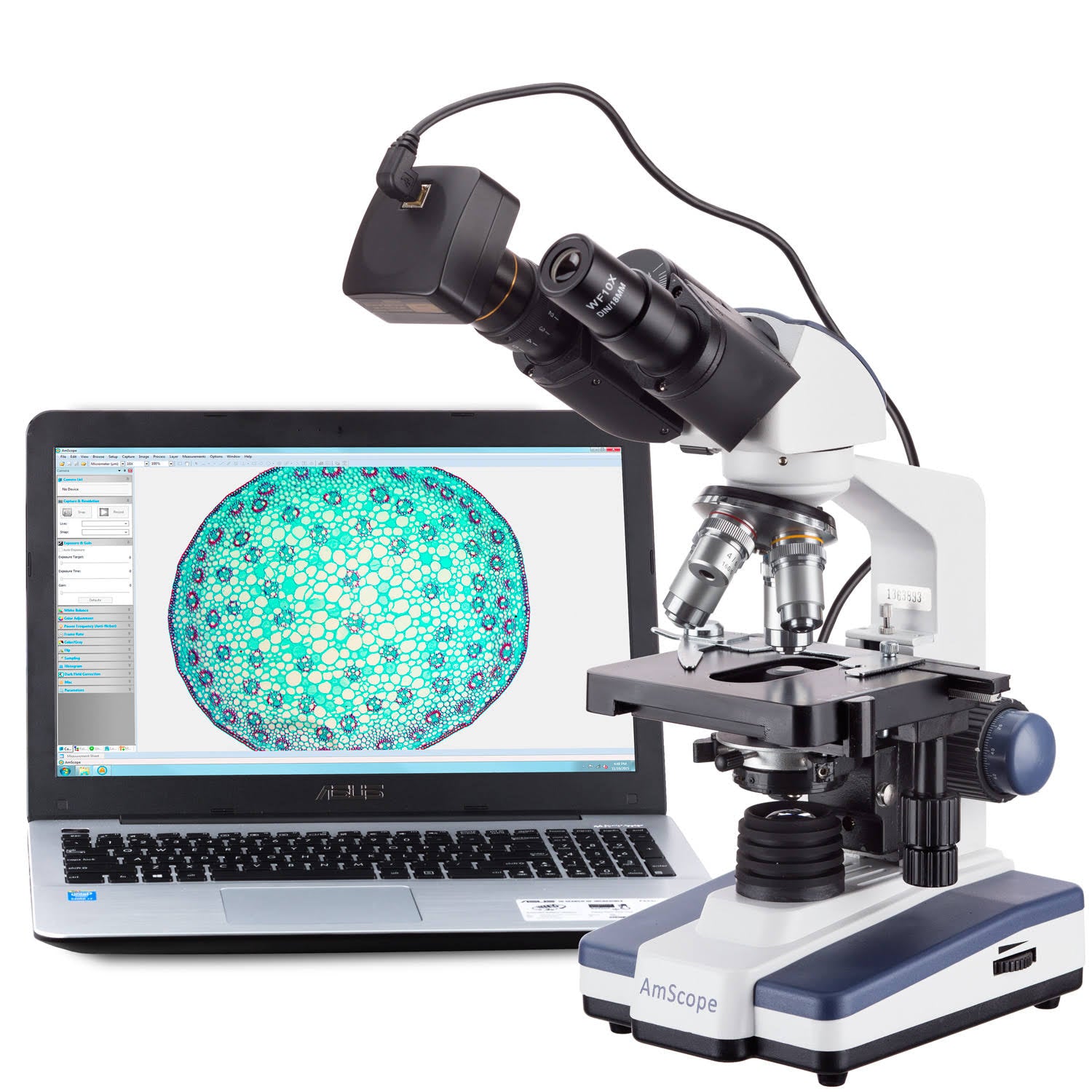 40X-2000X LED Binocular Compound Microscope with 14MP Camera V8125