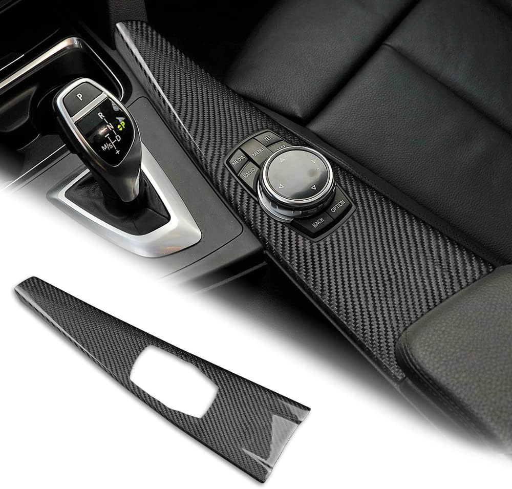 Hard Carbon Fiber Car Multimedia Button Panel Cover Trim Sticker J6353