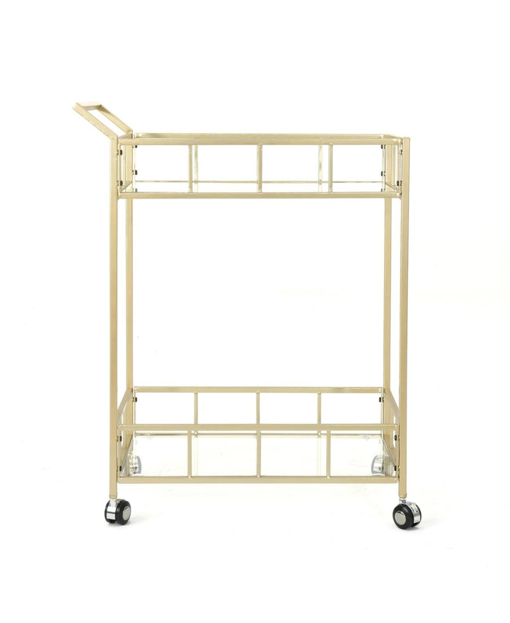 Gold Iron and Glass Patio Serving Cart F7988