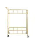 Gold Iron and Glass Patio Serving Cart F7988