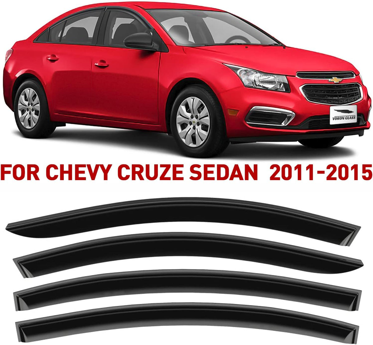 4 Pieces Glass Rain Guards for Chevrolet Cruze Sedan G5147