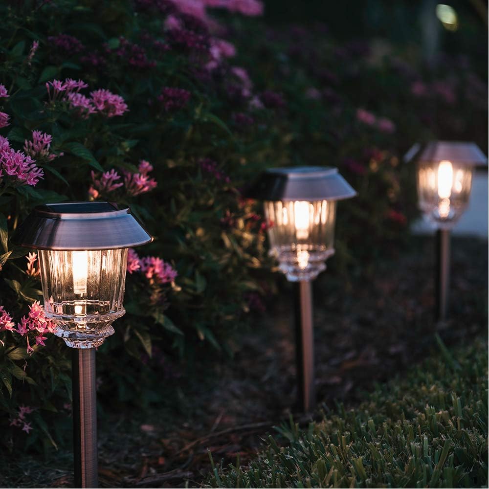 Solar Pathway Lights 4 Pack Outdoor Waterproof IP65 Warm White Z3977