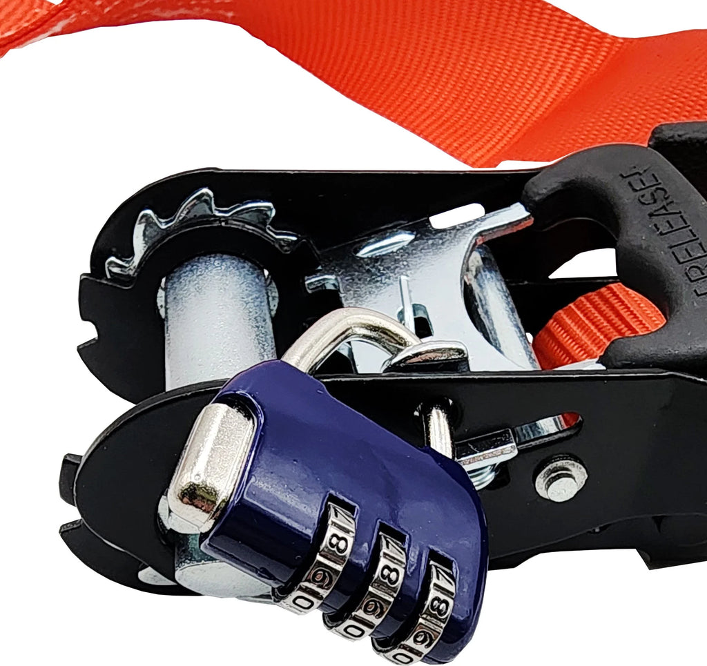 2 Pack Ratchet Tiedown with Combination Locks U348