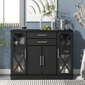 Navy Blue Wood Accent Buffet Sideboard with Doors and Adjustable Shelf B28622