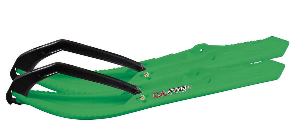 Green BX Snowmobile Skis with 10" Round Bars Complete Kit S71277