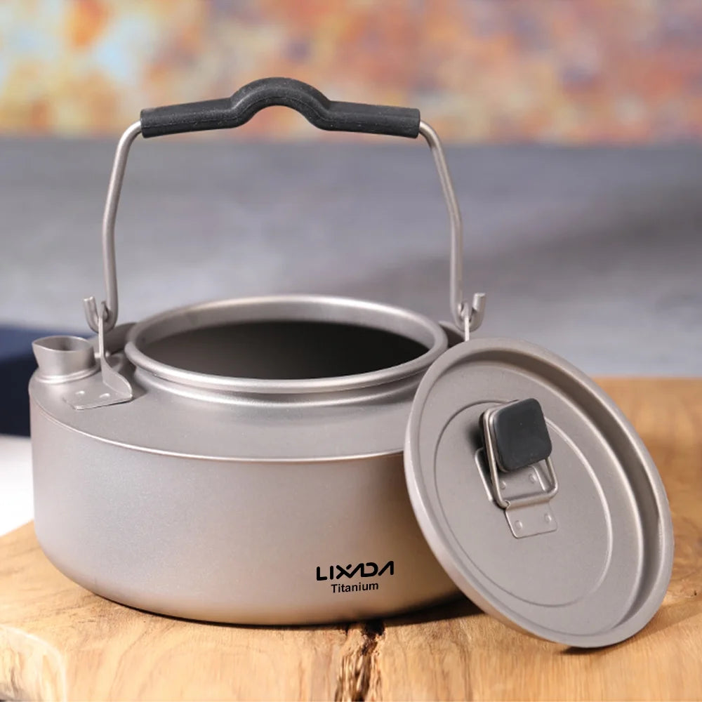 600ml Titanium Tea Pot Kettle Camping Coffee Pot Q7597
