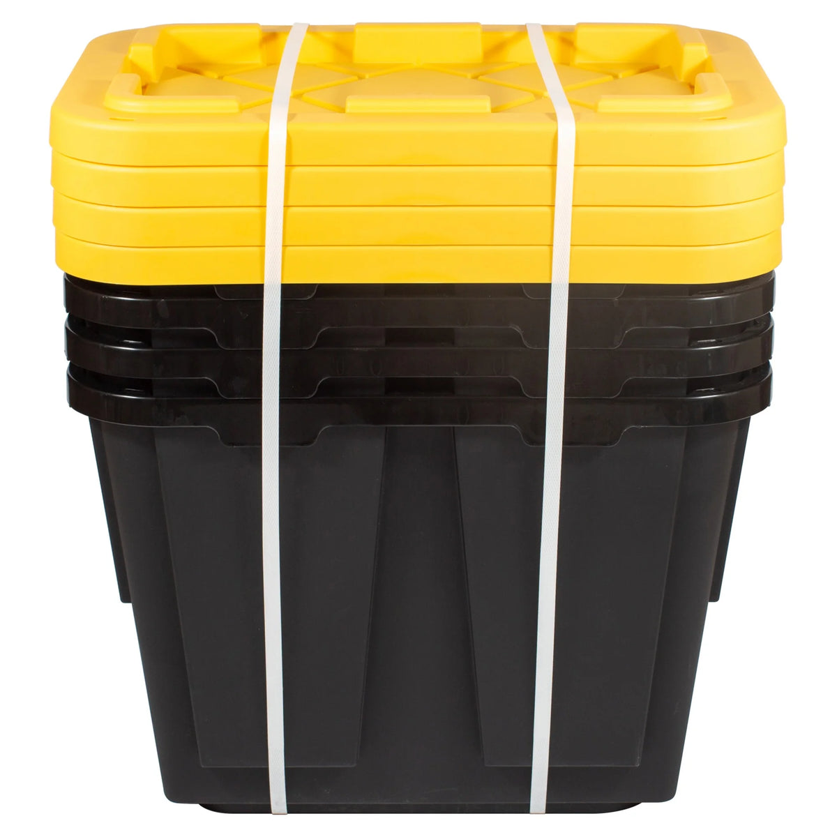 12-Gallon Black/Yellow Pack Of 4 Storage Totes P601651