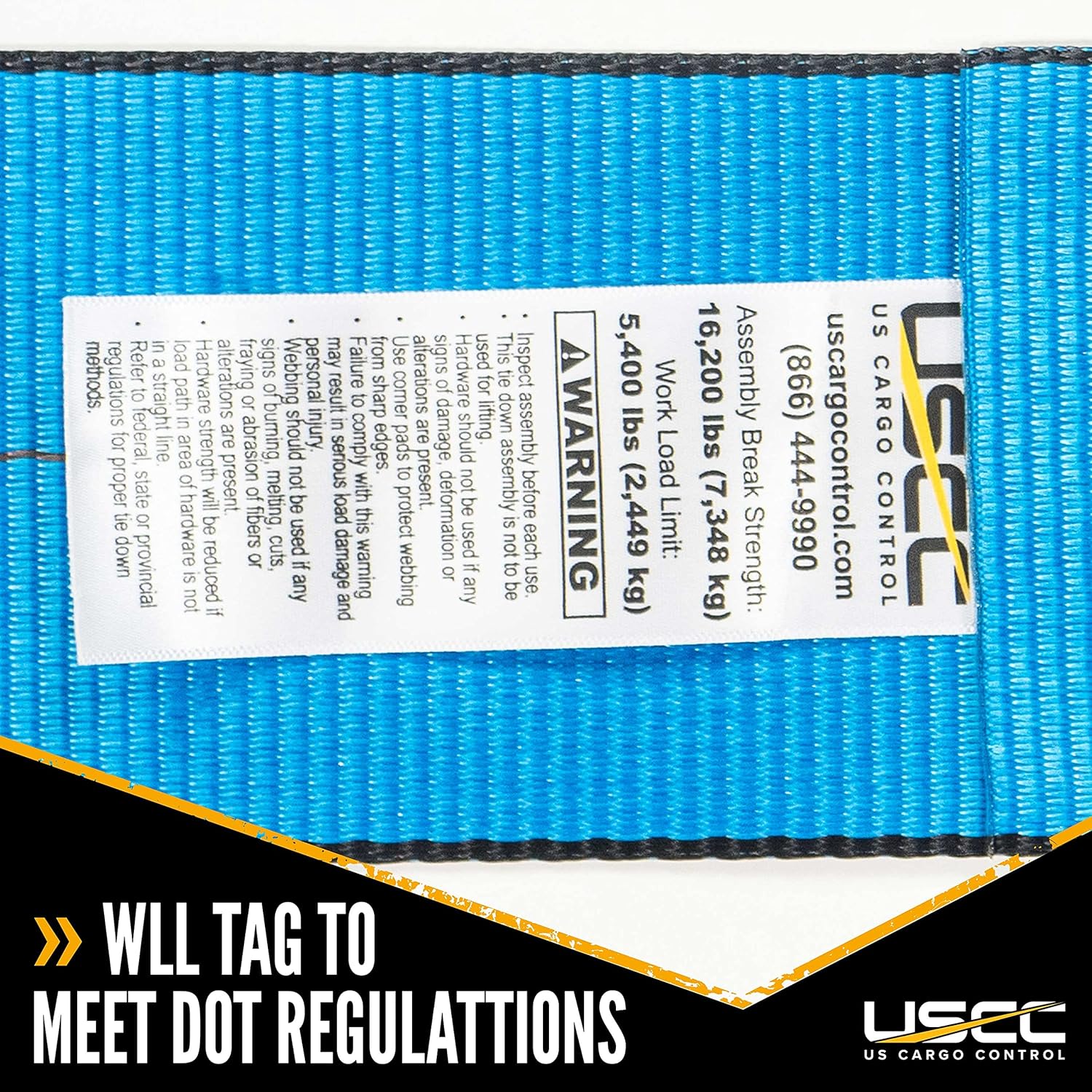 4 Inch x 50 Foot Blue Winch Strap with Chain Extension Pack of 2 L107397