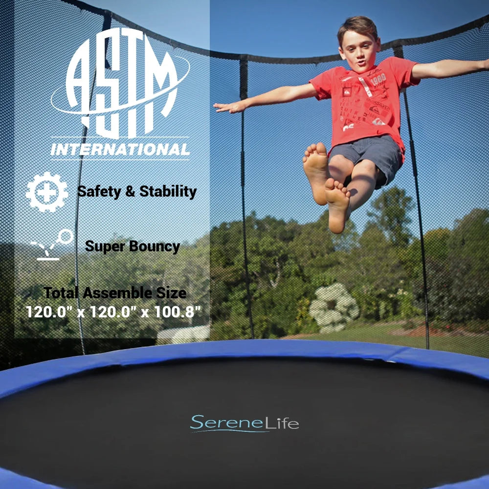 10 ft. Outdoor Trampoline with Safety Net Cage E652320
