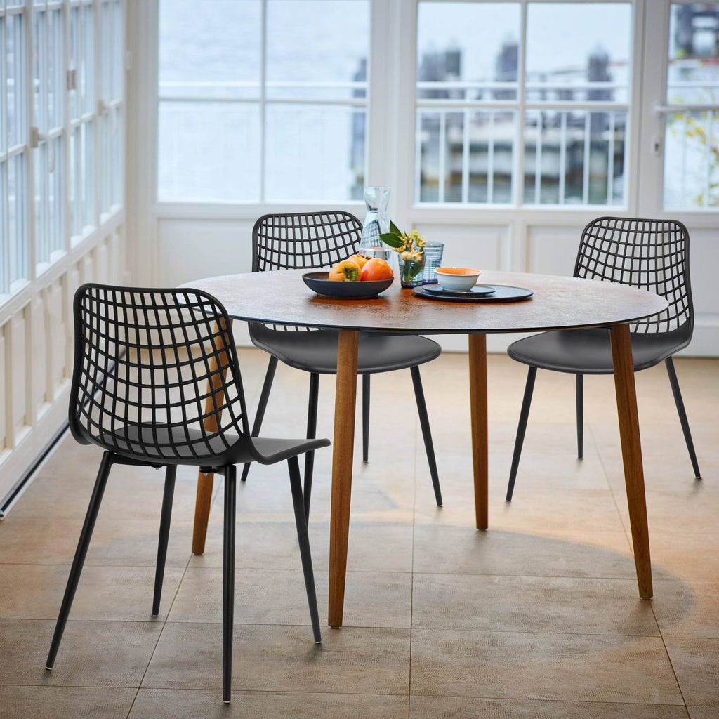 Black Poly Dining Chair Set of 4 W7414