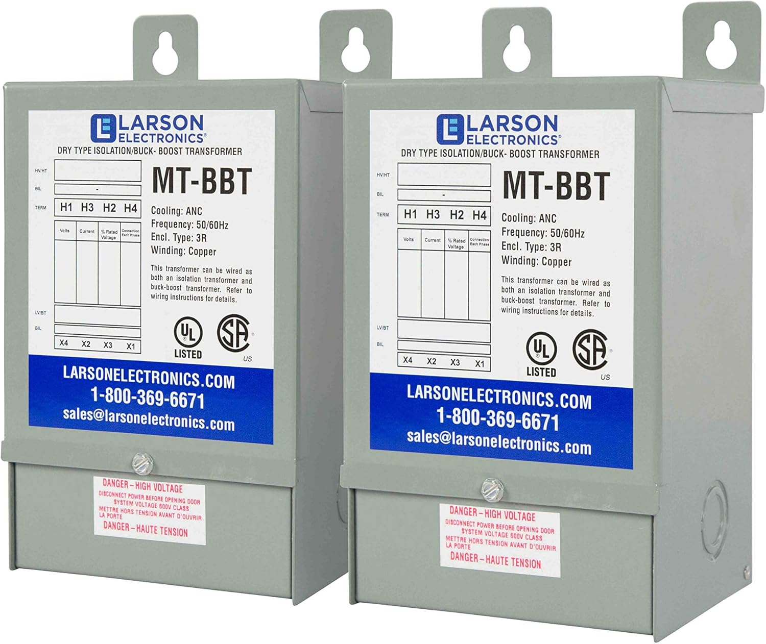 3 Phase Delta Buck/Boost Step-Up Transformer 208V Primary 222V Secondary 9.38 Amps 50/60Hz J2676