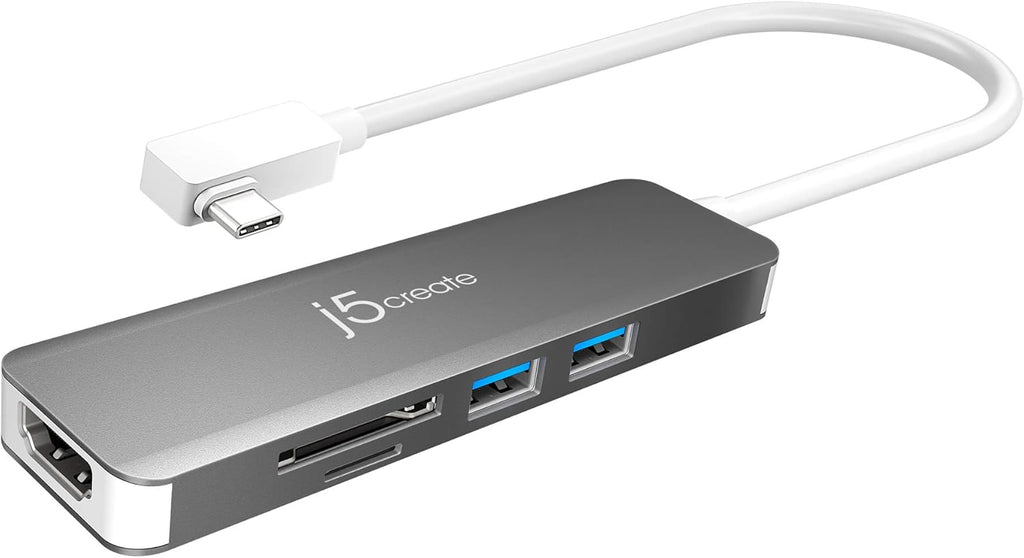 5 in 1 Compact USB-C Hub with 4K HDMI, 2 USB 3.0 Ports, SD and microSD Card Reader D6787