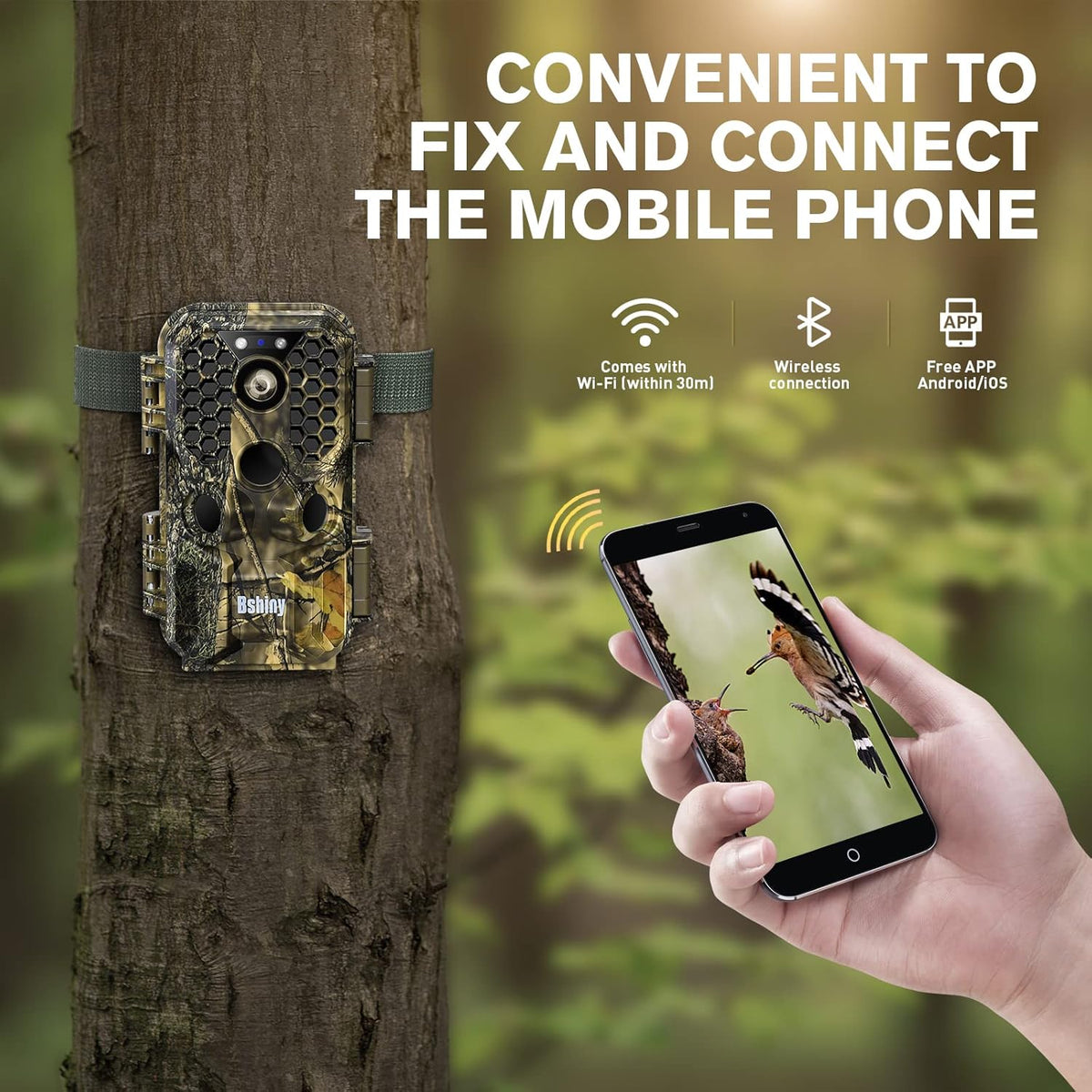 4K 30MP Night Vision Motion Activated Waterproof WiFi Bluetooth Trail Camera A403