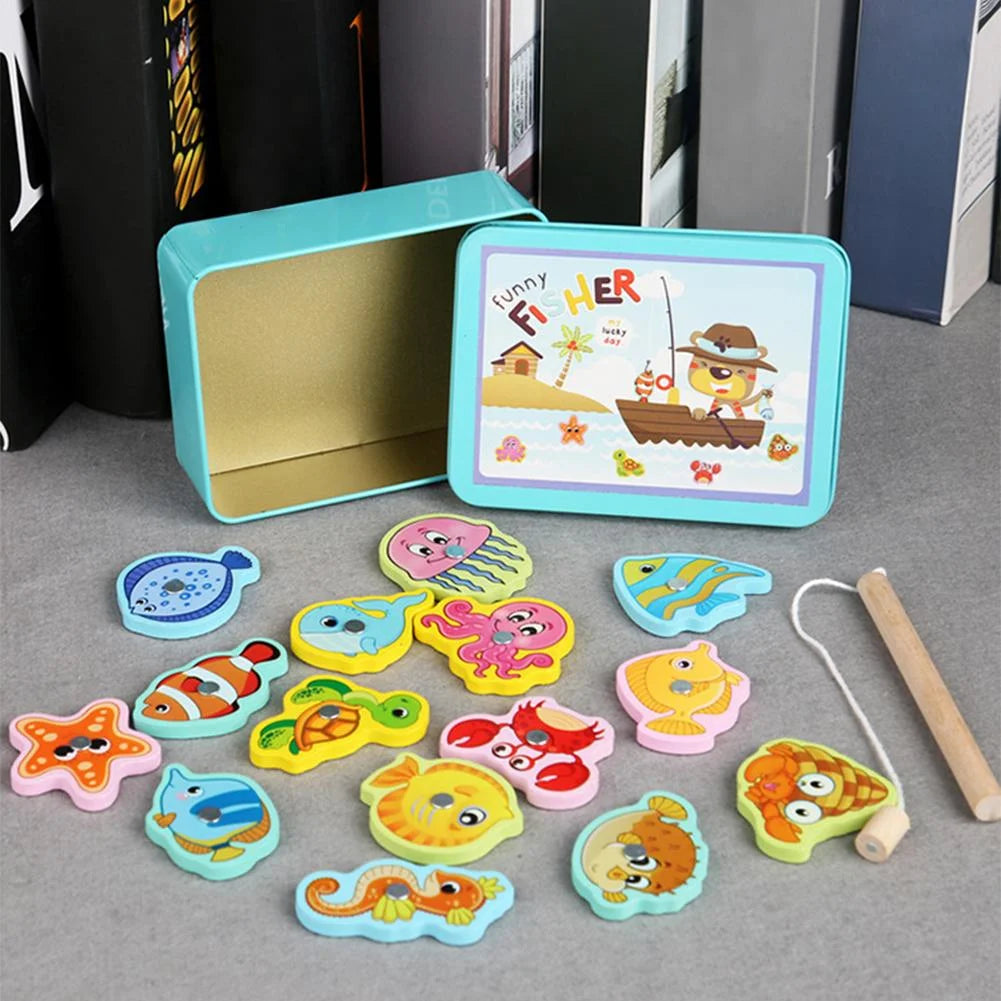 Wooden Magnetic Fish Puzzle Game V36350