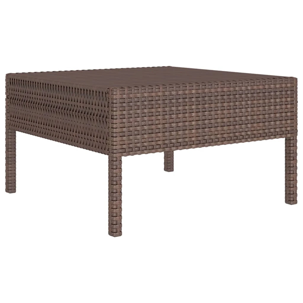 3 Piece Poly Rattan Outdoor Sectional Sofa Set with Cushions Steel Frame L47691