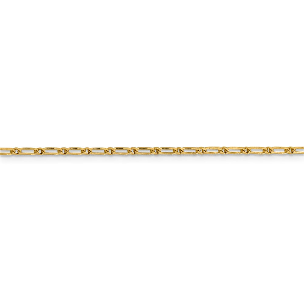14kt Yellow Gold 1.6mm Diamond Cut Long Link Franco Chain 18 inch U2791