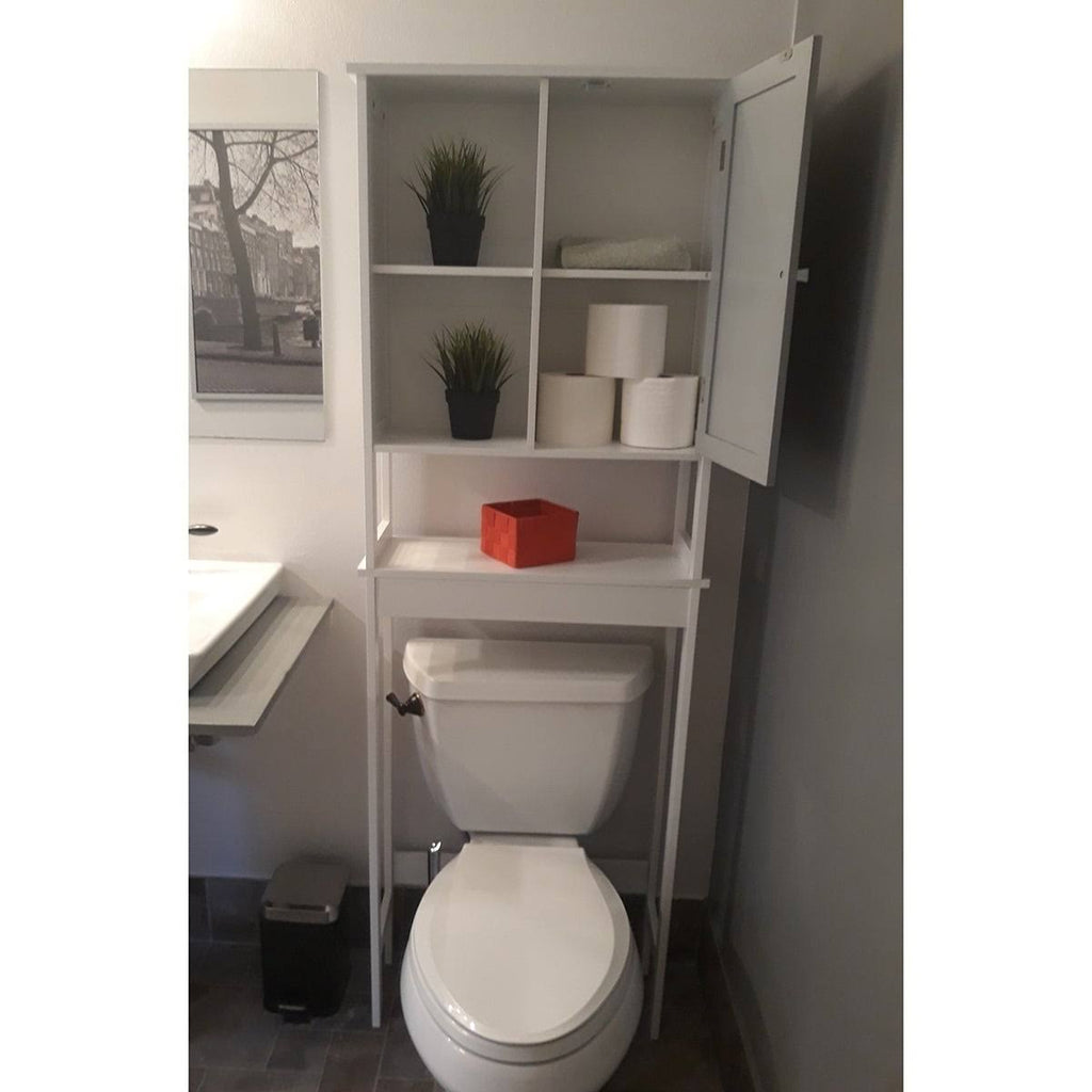 Lacquered White Over The Toilet Cabinet B64308