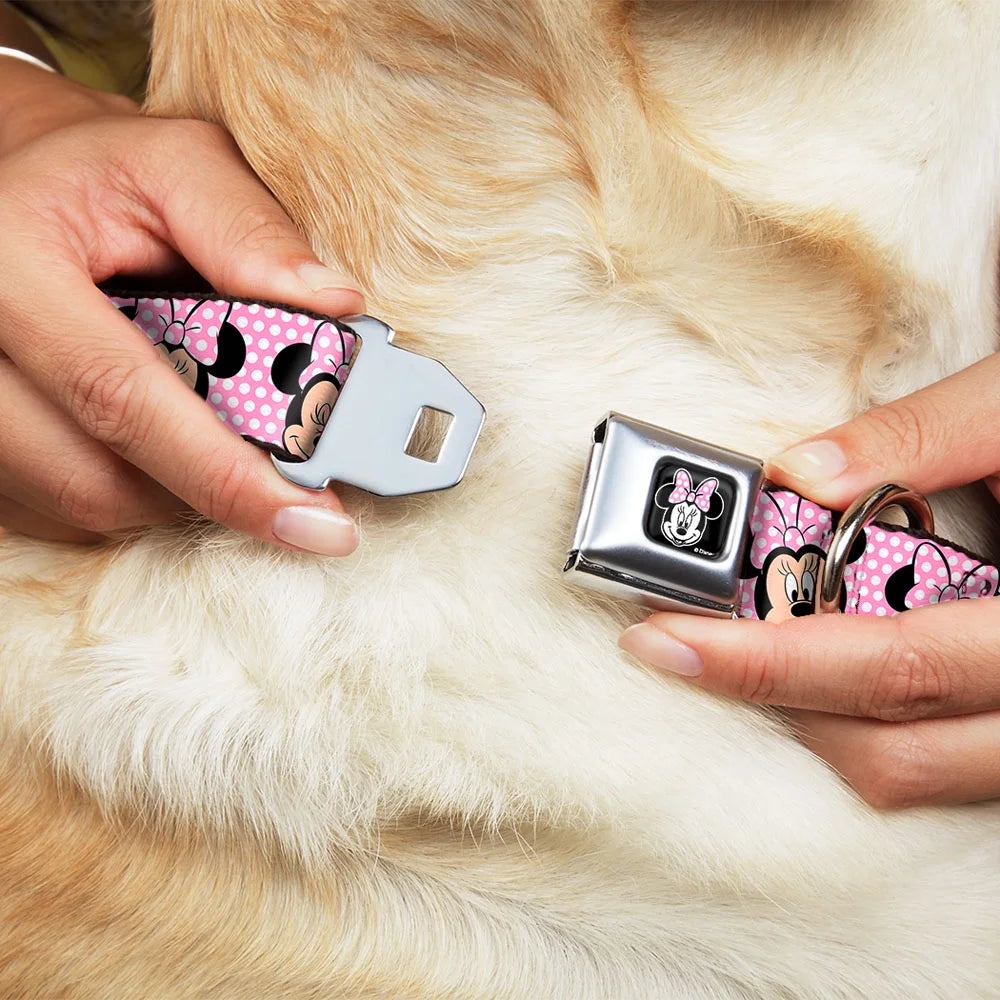 Pink White Polka Dot Dog Collar D74816