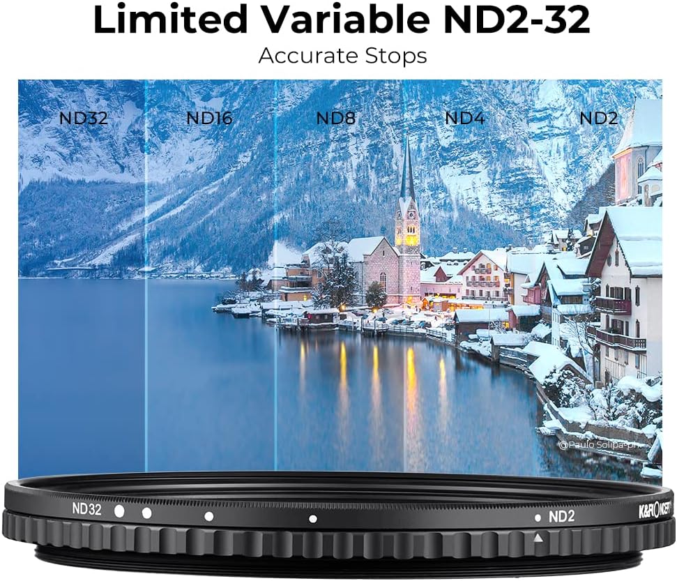 43mm Variable ND Filter ND2-ND32 Camera Lens Filter with Multi-Layer Coatings Pack of 2 D6790