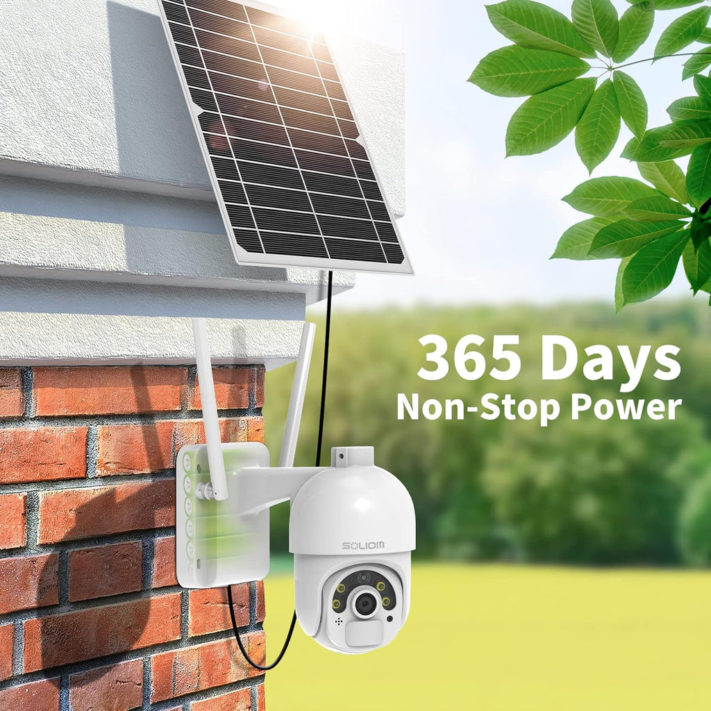 Solar Security Camera Outdoor Wireless Battery Powered with Spotlight Color Night Vision and PIR Motion Detection L1222