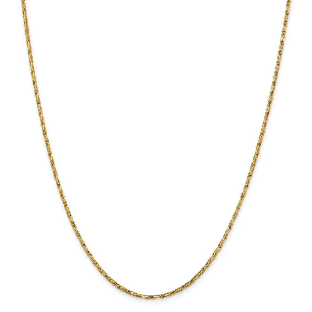 14kt Yellow Gold 1.6mm Diamond Cut Long Link Franco Chain 18 inch U2791