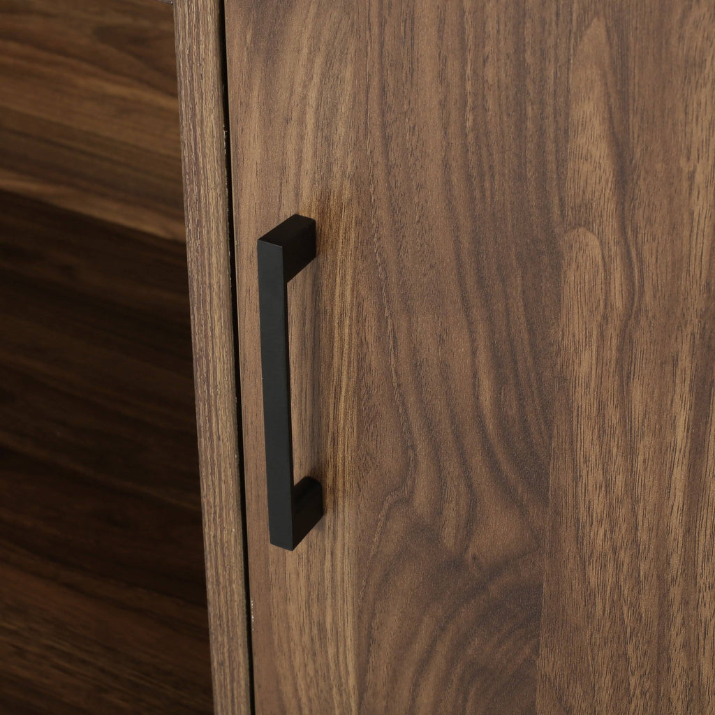 Walnut and Black Faux Wood Cube Bookcase K3032