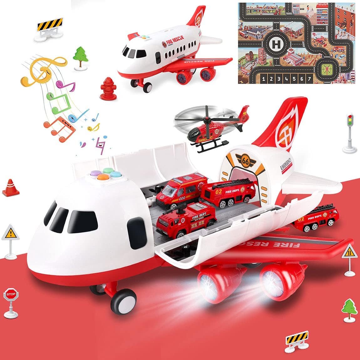 Alloy Metal Construction Toy Airplane Set with Play Mat W788132