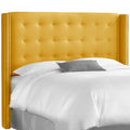 French Yellow Linen Wingback Headboard G7869