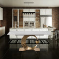 White Sintered Stone Dining Table Set with Stainless Steel Base S51557