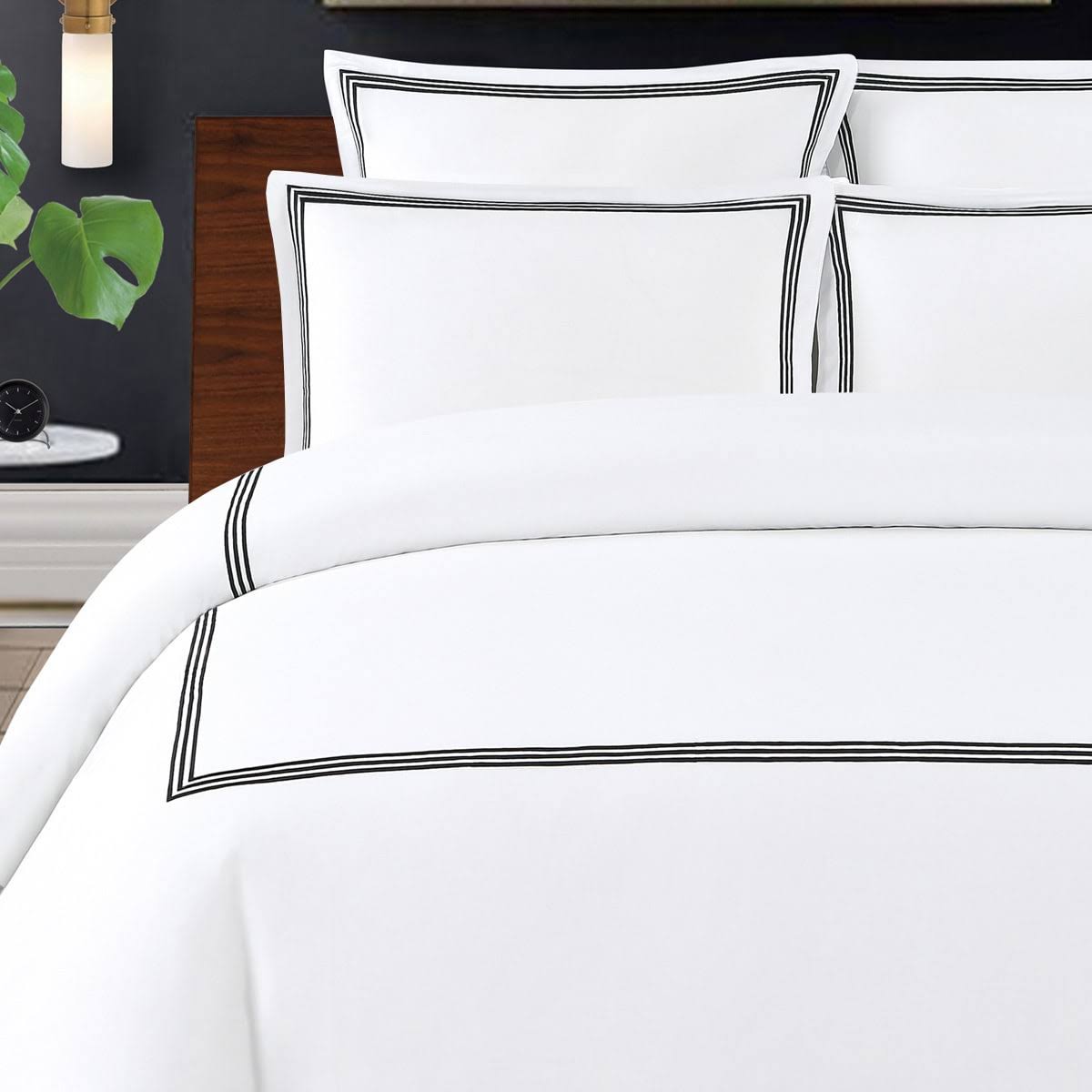 Navy Cotton Sateen 3-Piece Duvet Cover Set M1423