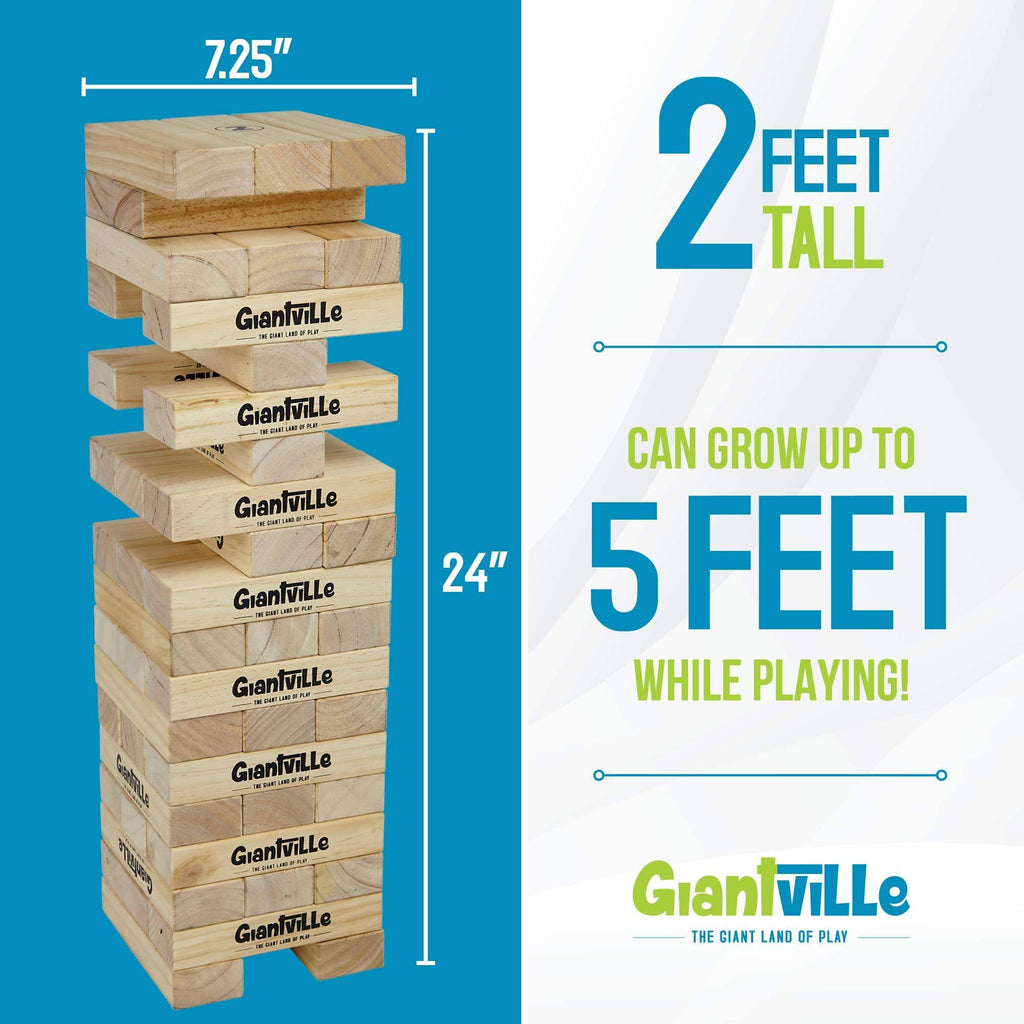 Jumbo Wooden Blocks Floor Game, 56 Pieces, Premium Pine Wood, Carry Bag R266476