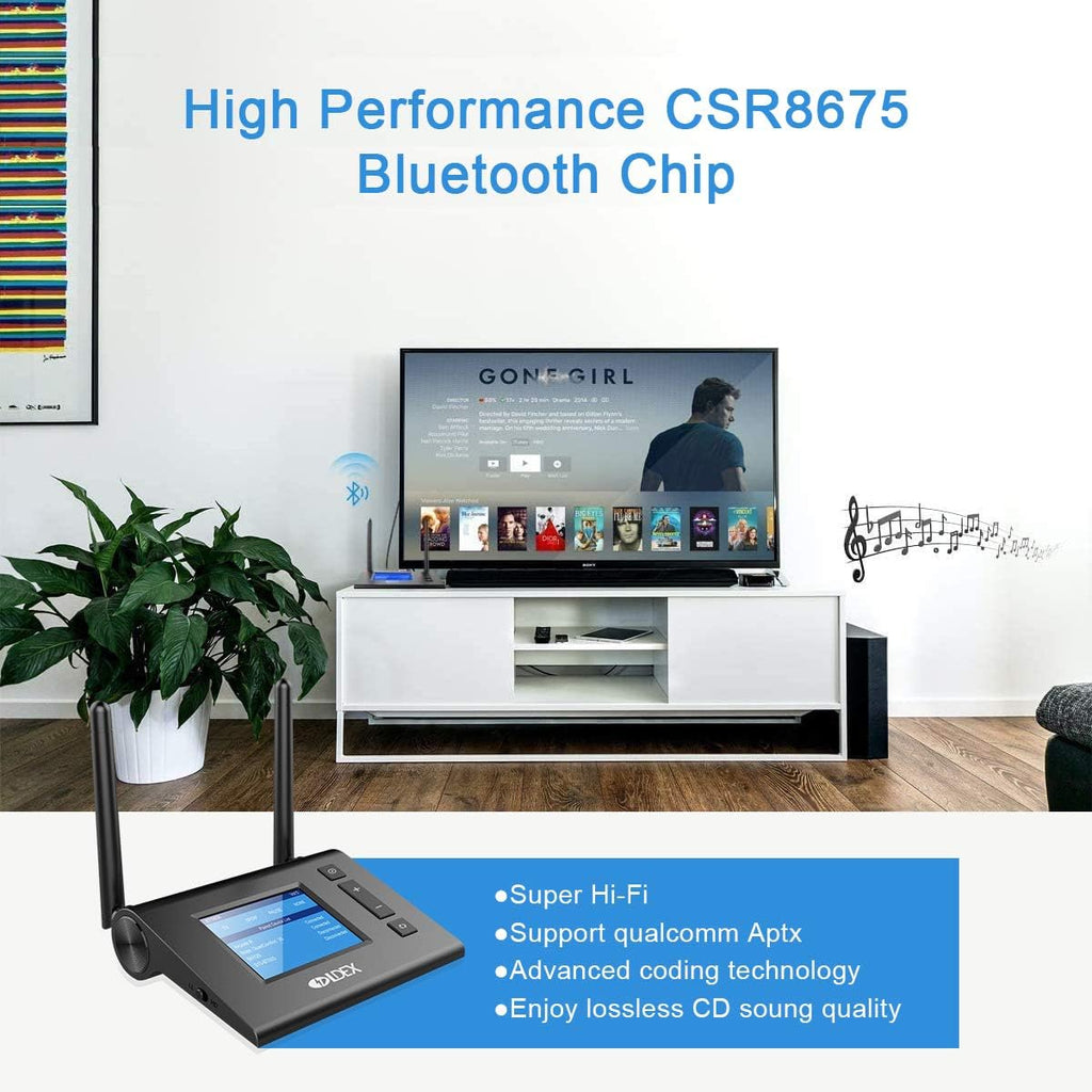 Bluetooth 5.0 Audio Adapter with LCD Display, Optical RCA AUX, Pack of 2 F84480