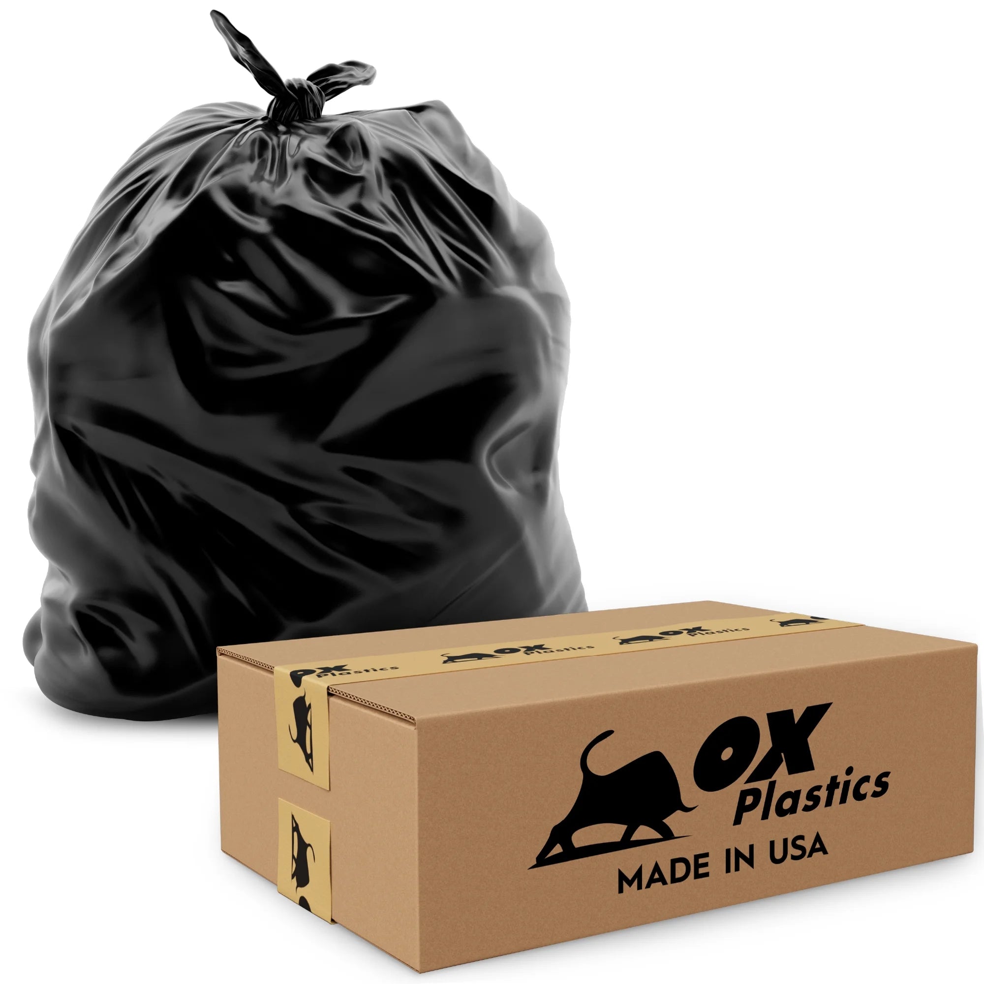 42 Gallon 3mil Black Trash Can Liners Bags 25 Bags V813427