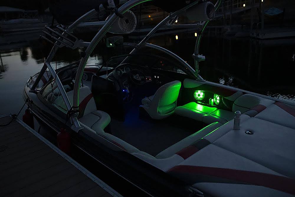 6.5x22 Marine Coaxial Speakers with RGB LEDs Black I714