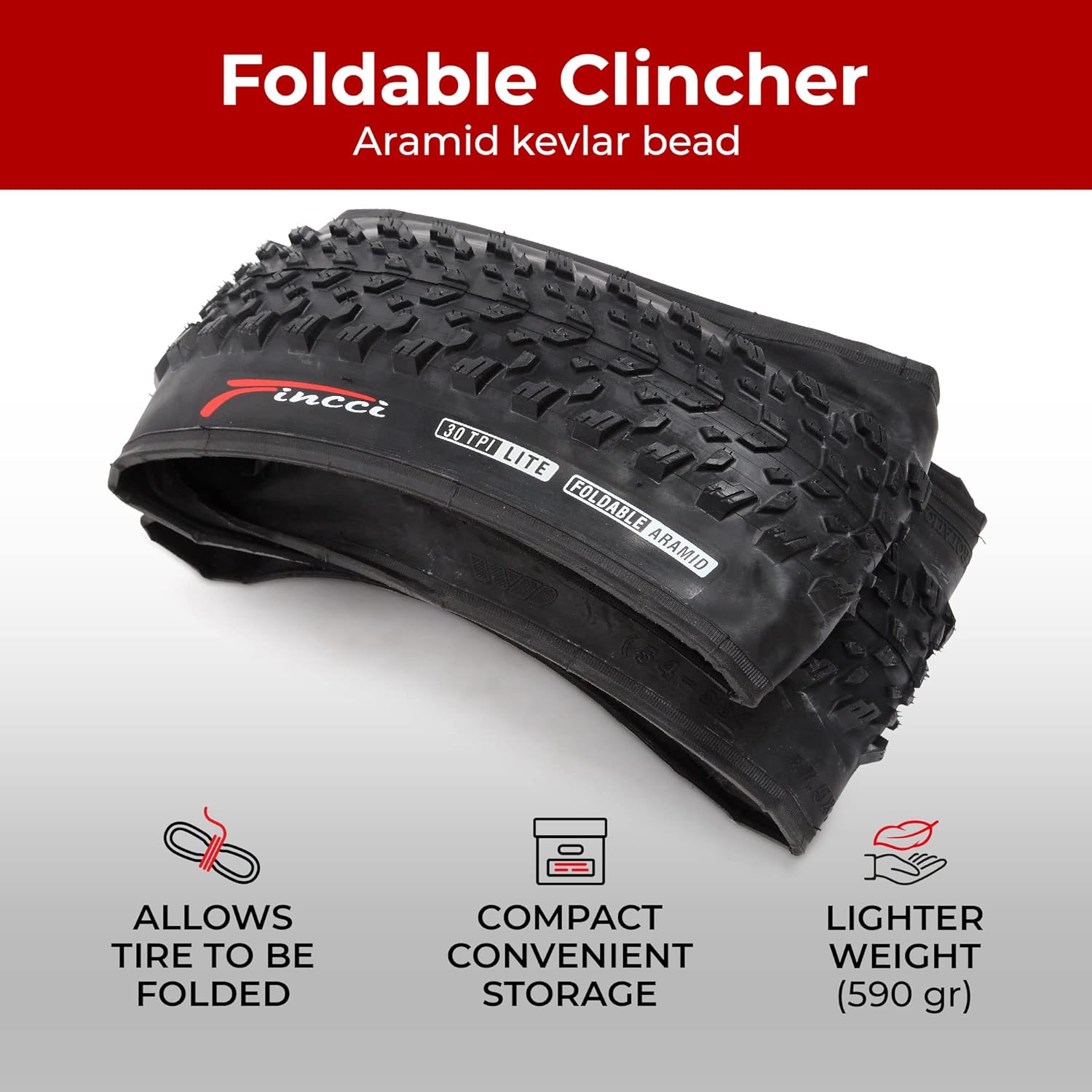 Pair 27.5 x 2.10 Inch Foldable MTB Bike Tires J623164