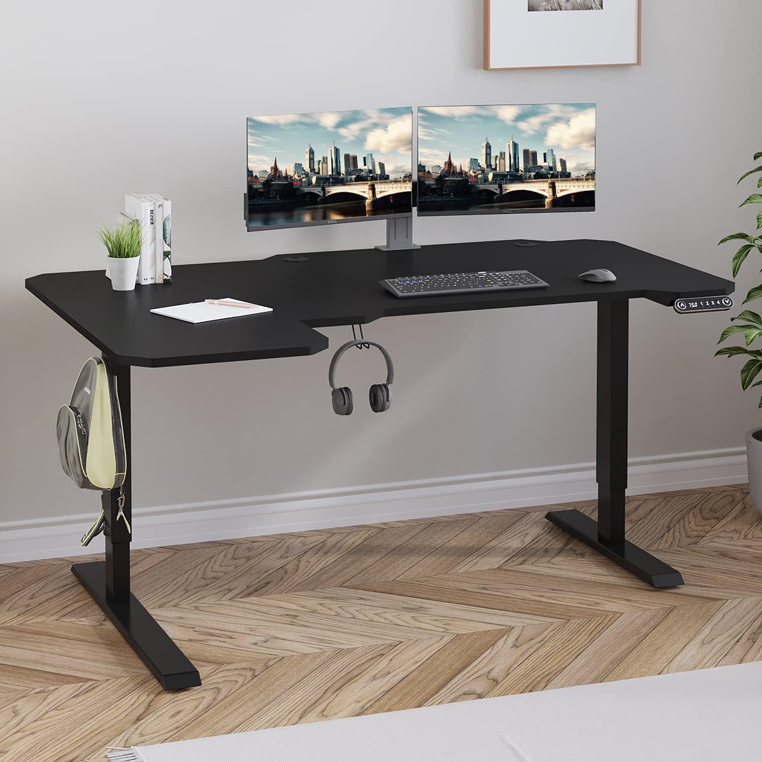 Rustic Brown Electric Standing Desk 48 x 24 Inches N4358