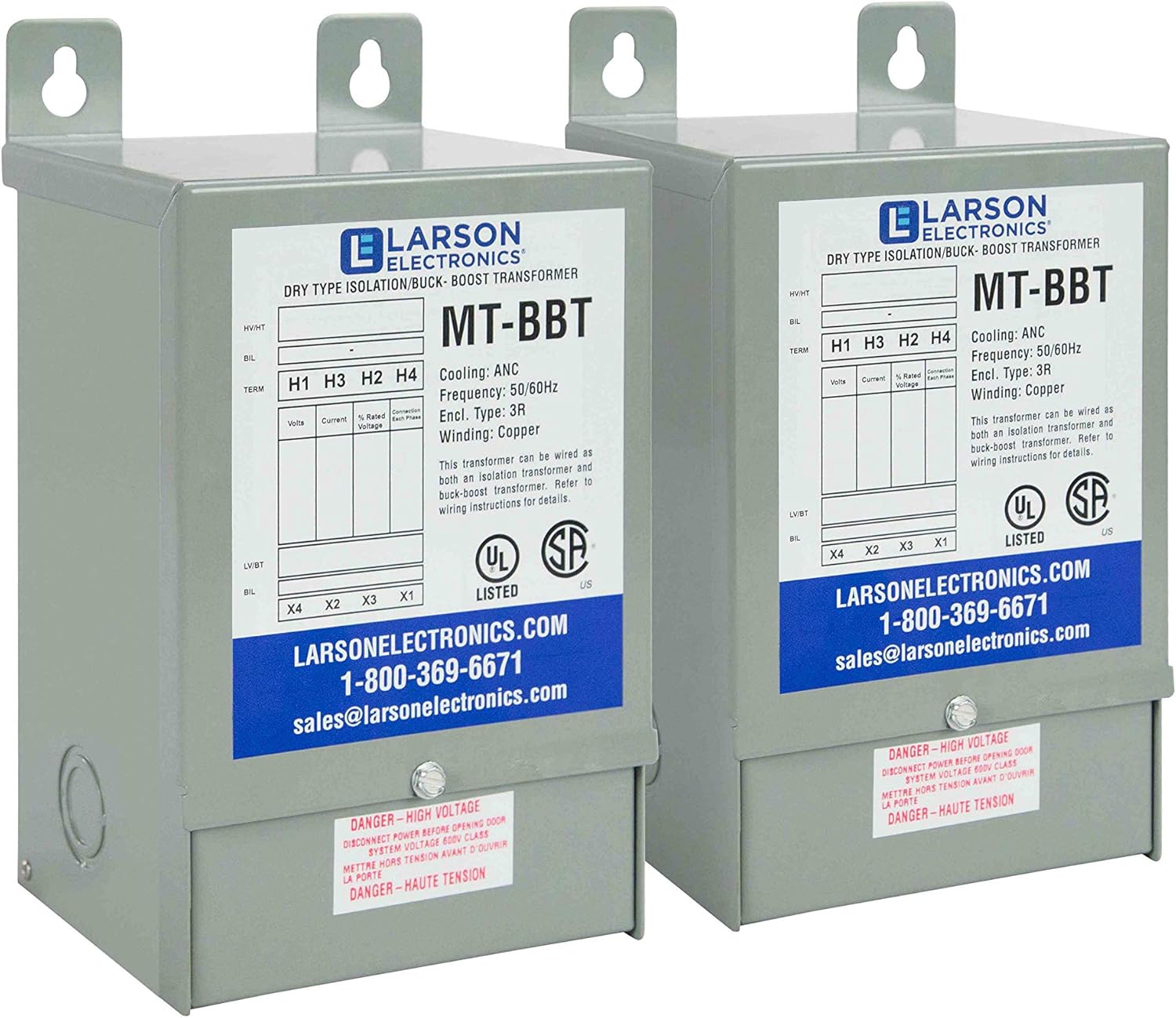 3 Phase Delta Buck/Boost Step-Up Transformer 208V Primary 222V Secondary 9.38 Amps 50/60Hz J2676