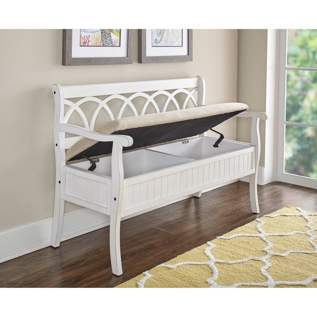 White Storage Bench R6175