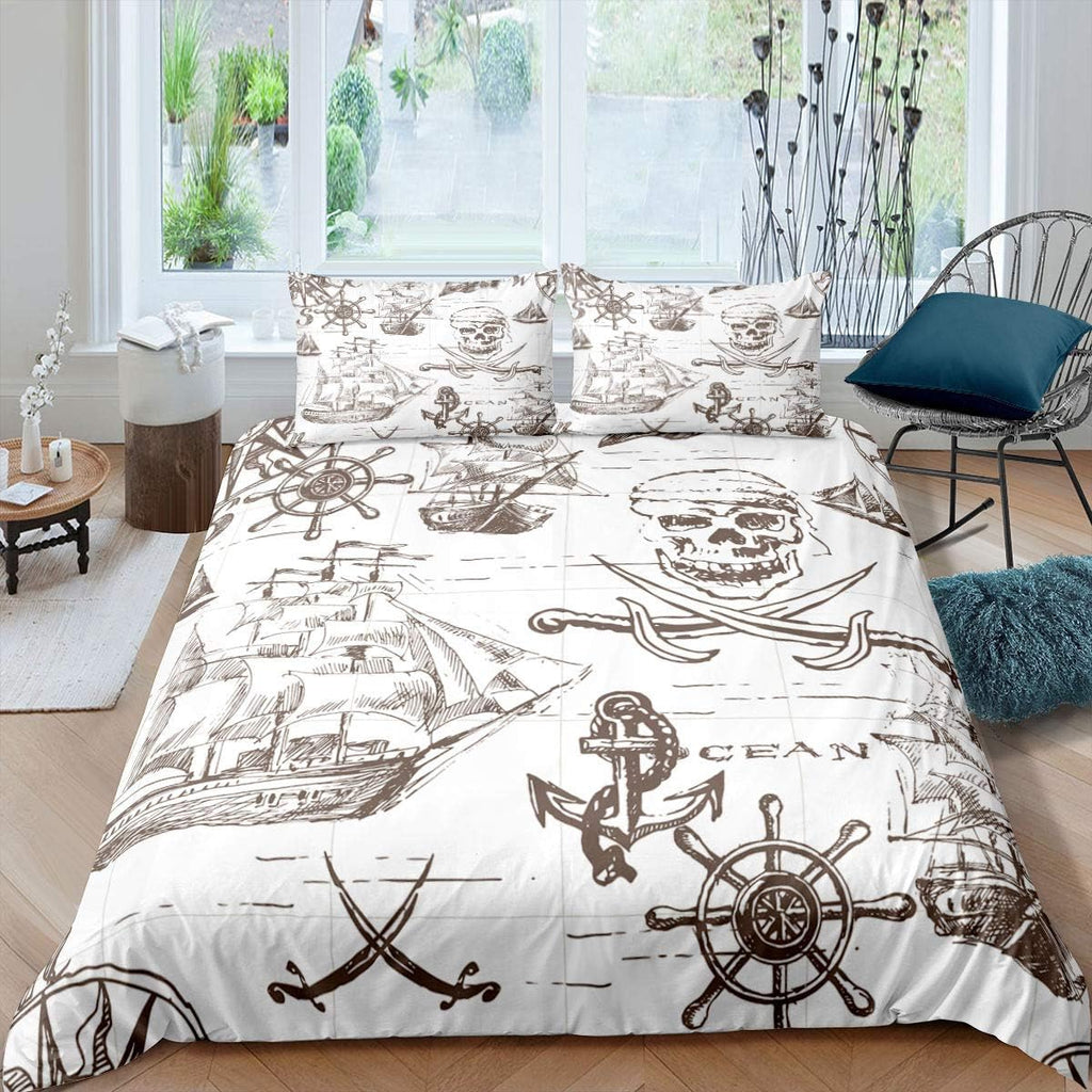 Black White Full Size Kids Football Comforter Cover Bedding Set W335259