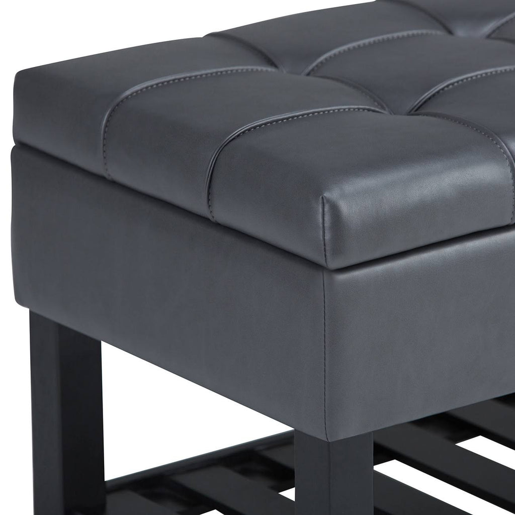 Grey Storage Ottoman Bench G99623