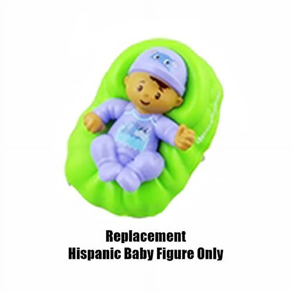 Hispanic Baby Figure with Green Basket and Purple Outfit K409