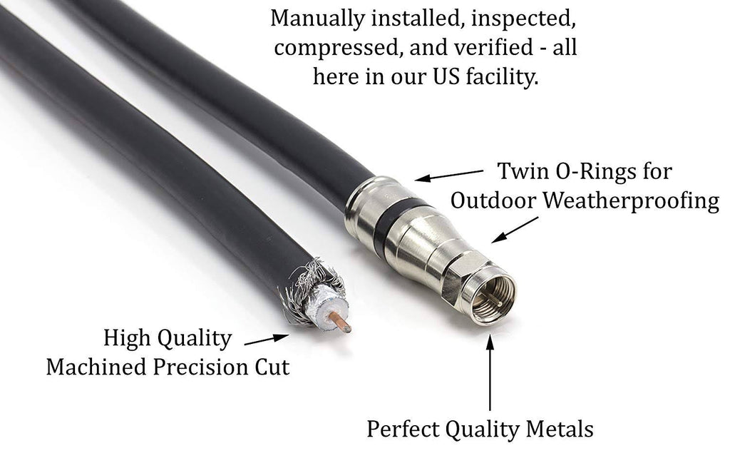 100 Foot RG-11 Coaxial Cable with F Type Connector F6072