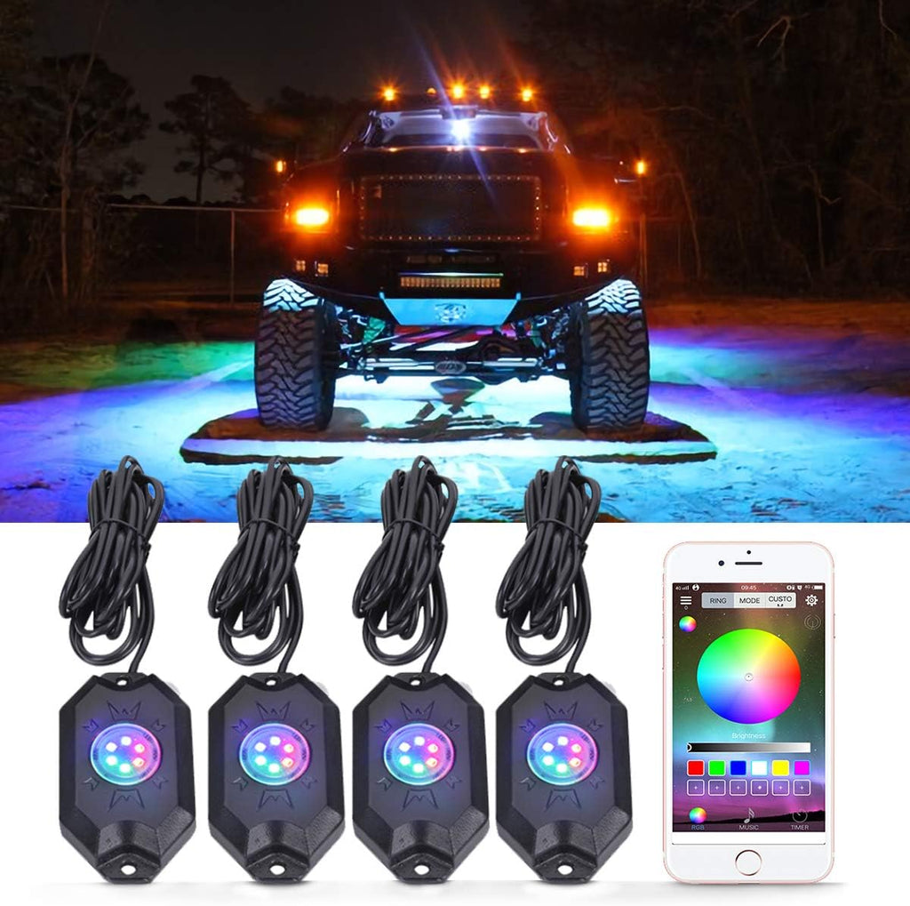 12 Pod Waterproof LED Rock Lights Kit with Bluetooth Controller E290002