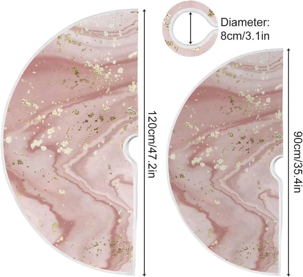 Rose Gold Marble Christmas Tree Skirt P3140