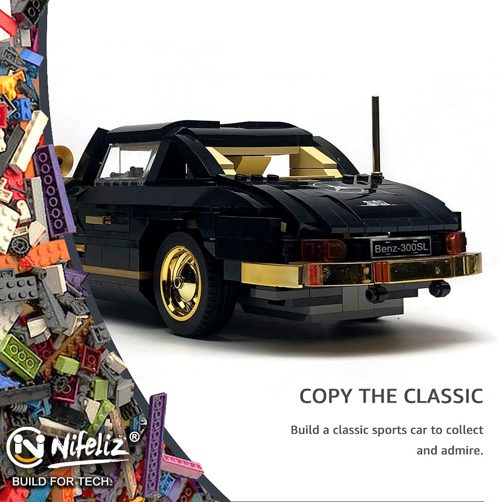Retro Sports Car 1:14 Scale Building Blocks Set (886 Pcs) J260665