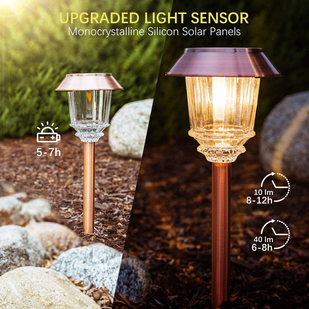 Solar Pathway Lights 4 Pack Outdoor Waterproof IP65 Warm White Z3977