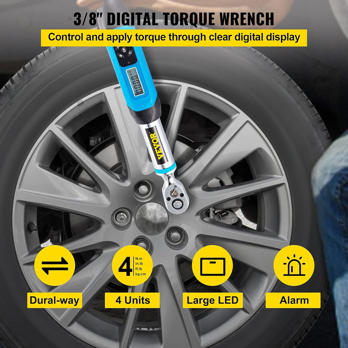 3/8 Drive Digital Torque Wrench with LED Display and Case K805
