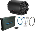 10" 800w Marine Loaded Subwoofer Enclosure Bundle with 2000w Mono Amplifier and Install Wire Kit (3 Items) C88133