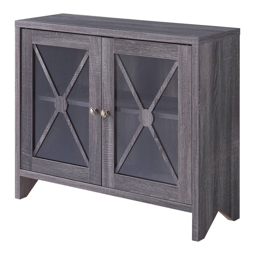 Distressed Gray 1 Shelf Accent Cabinet A723